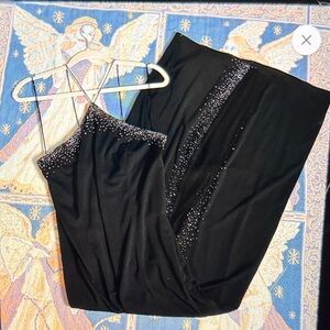 Y2K black halter beaded formal dress 13/14